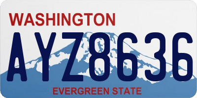 WA license plate AYZ8636