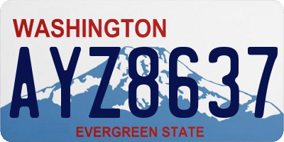 WA license plate AYZ8637