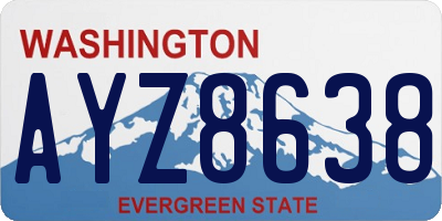 WA license plate AYZ8638