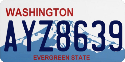 WA license plate AYZ8639