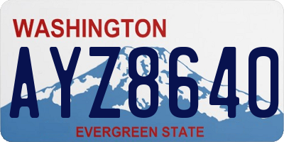 WA license plate AYZ8640