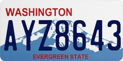 WA license plate AYZ8643