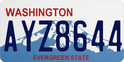 WA license plate AYZ8644