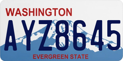 WA license plate AYZ8645