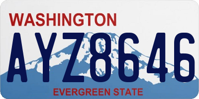 WA license plate AYZ8646