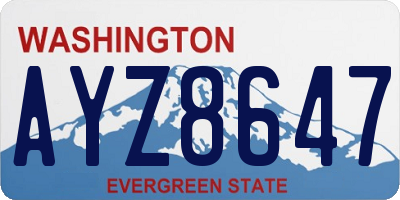 WA license plate AYZ8647