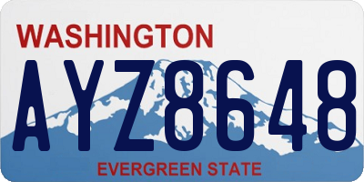 WA license plate AYZ8648