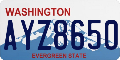 WA license plate AYZ8650