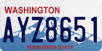 WA license plate AYZ8651