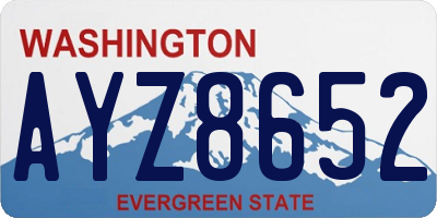 WA license plate AYZ8652