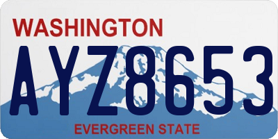 WA license plate AYZ8653