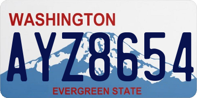 WA license plate AYZ8654