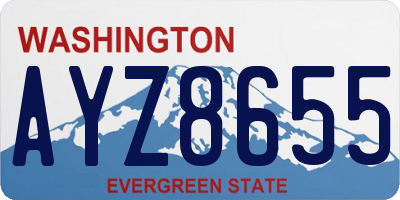 WA license plate AYZ8655