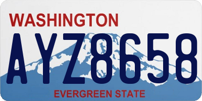 WA license plate AYZ8658