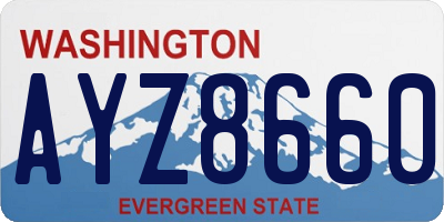 WA license plate AYZ8660