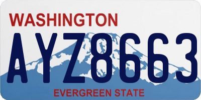 WA license plate AYZ8663