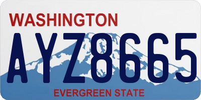 WA license plate AYZ8665