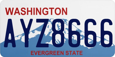 WA license plate AYZ8666