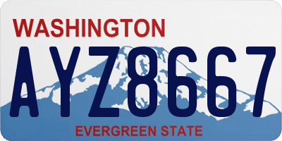 WA license plate AYZ8667