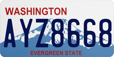 WA license plate AYZ8668