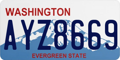 WA license plate AYZ8669