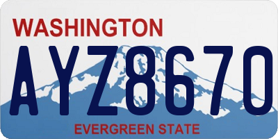 WA license plate AYZ8670