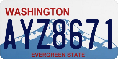 WA license plate AYZ8671