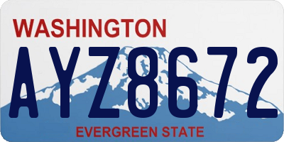 WA license plate AYZ8672