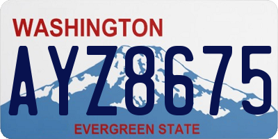 WA license plate AYZ8675