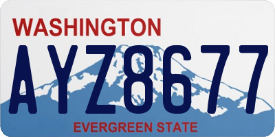 WA license plate AYZ8677