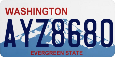 WA license plate AYZ8680