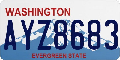 WA license plate AYZ8683