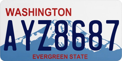 WA license plate AYZ8687