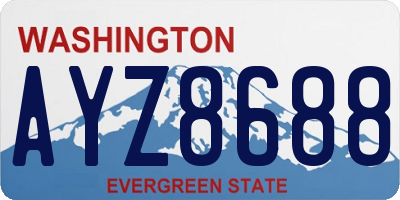 WA license plate AYZ8688