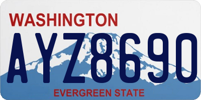 WA license plate AYZ8690