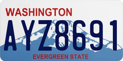 WA license plate AYZ8691