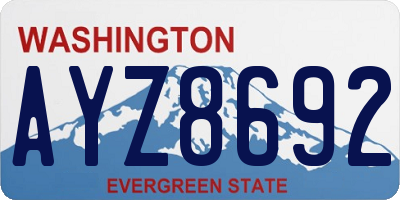 WA license plate AYZ8692