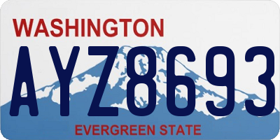 WA license plate AYZ8693