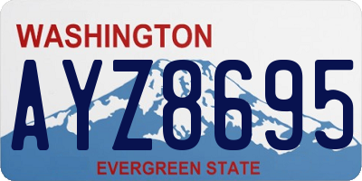 WA license plate AYZ8695