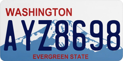 WA license plate AYZ8698