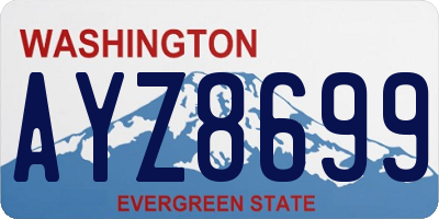 WA license plate AYZ8699