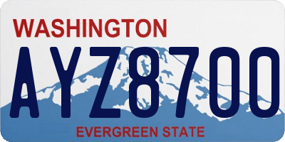 WA license plate AYZ8700