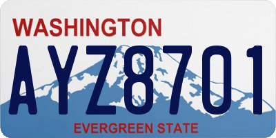 WA license plate AYZ8701