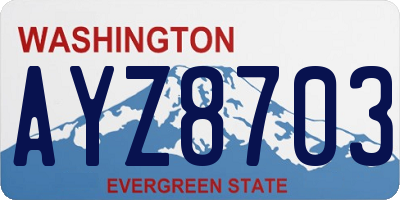 WA license plate AYZ8703