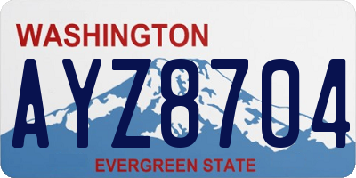 WA license plate AYZ8704