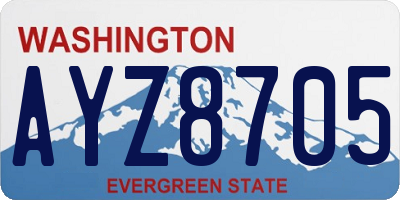 WA license plate AYZ8705