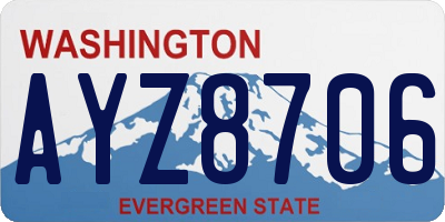 WA license plate AYZ8706