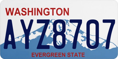 WA license plate AYZ8707