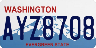 WA license plate AYZ8708