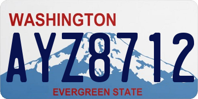 WA license plate AYZ8712